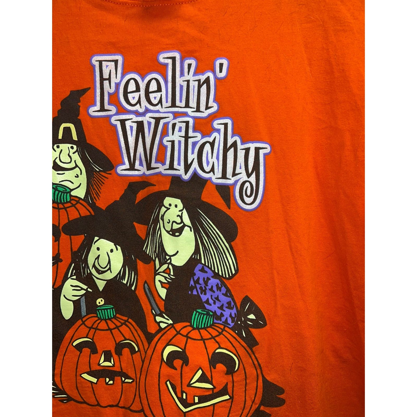 Vintage Vintage Womens Halloween Shirt Feeling Witchy Orange Tee XL Size XL / US 12-14 / IT 48-50 - 5 Thumbnail
