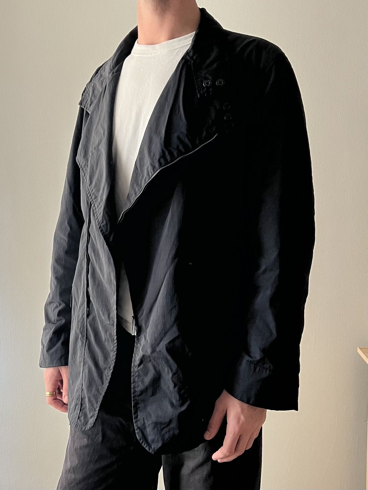 Giorgio Armani Giorgio Armani Black Label Asymmetrical Technical Zip Jacket Size US L / EU 52-54 / 3 - 8 Thumbnail