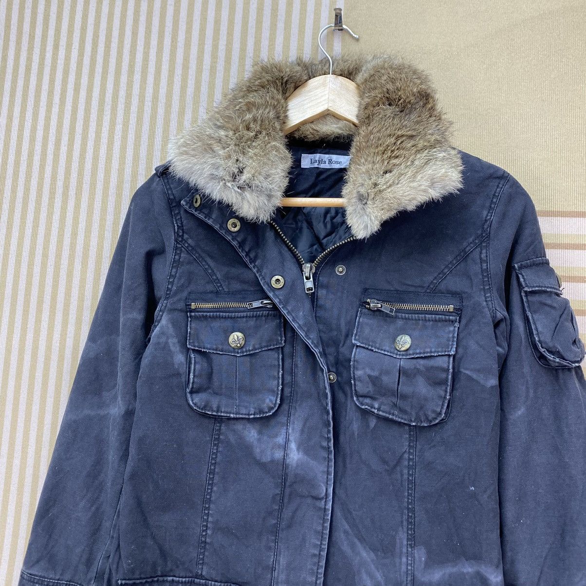 Angel Blue 🫶Japanese Brand Layla Rose Multi Pocket Faux Furr Collar Size M / US 6-8 / IT 42-44 - 3 Thumbnail