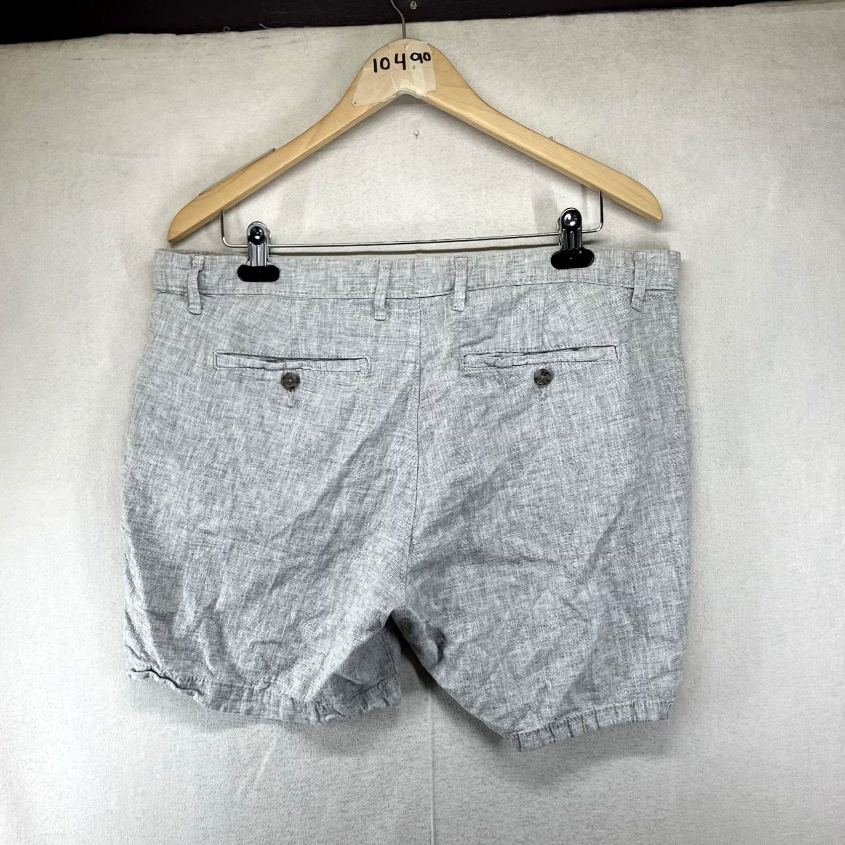 Vintage Goodfellow Men's Linen Blend Shorts Gray 38x6 Casual Chino Size US 36 / EU 52 - 2 Thumbnail