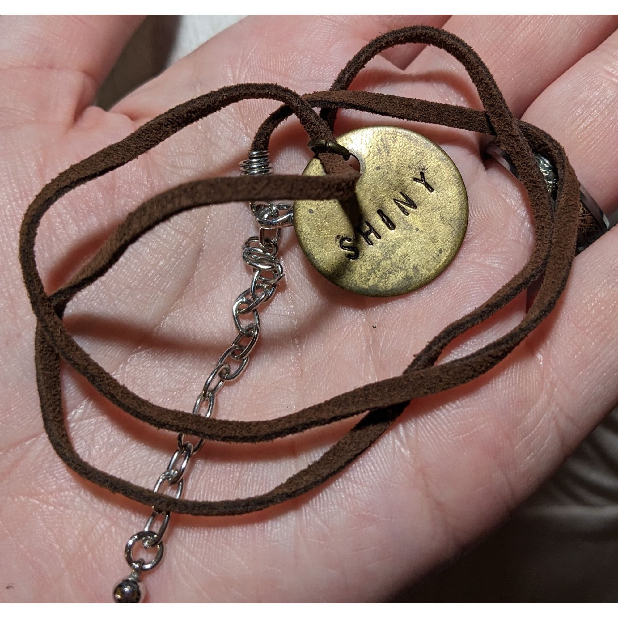 Other Handmade Gold Shiny Stamped Pendant Necklace Size ONE SIZE - 9 Thumbnail