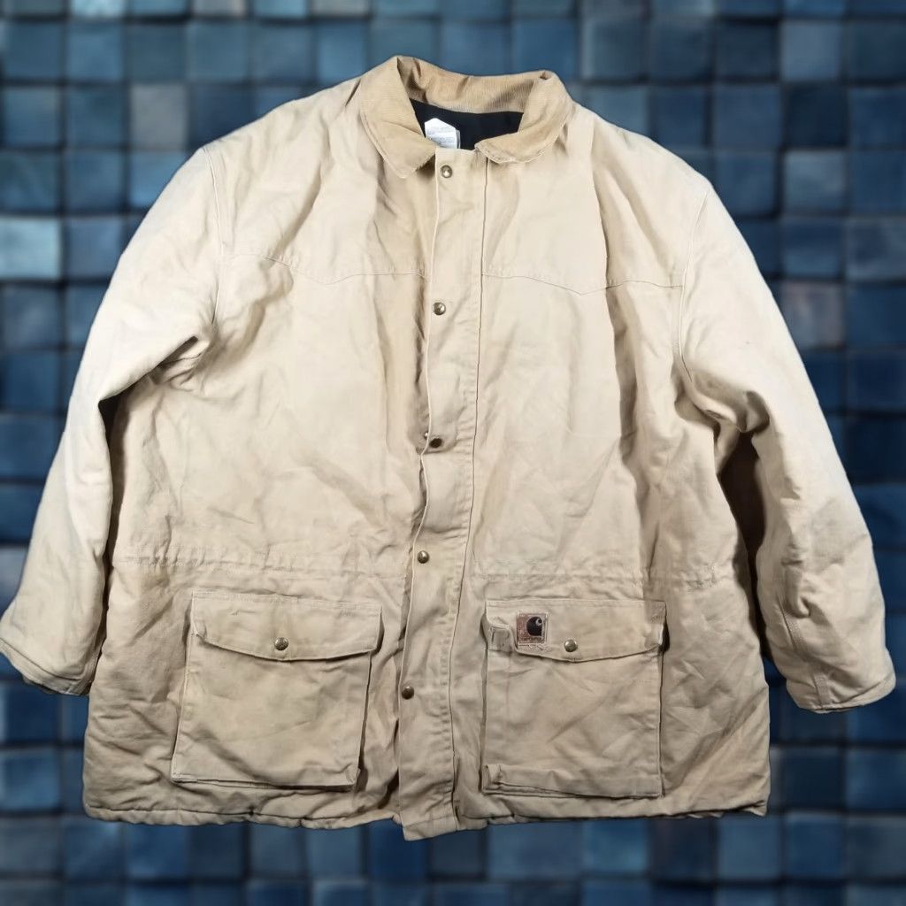 Carhartt Vintage Carhartt Duck Canvas Chore Work Jacket Coat 3XL C08WET Union Made Beiges Size US XXL / EU 58 / 5 - 1 Thumbnail