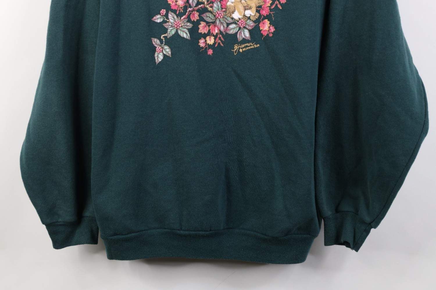 Vintage Vintage 90s Streetwear Nature Bird Crewneck Sweatshirt Green Size XL / US 12-14 / IT 48-50 - 3 Thumbnail