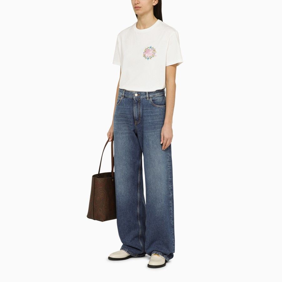 Etro o1d2blof0824 Denim Baggy Jeans in Blue Size 27" / US 4 / IT 40 - 2 Thumbnail