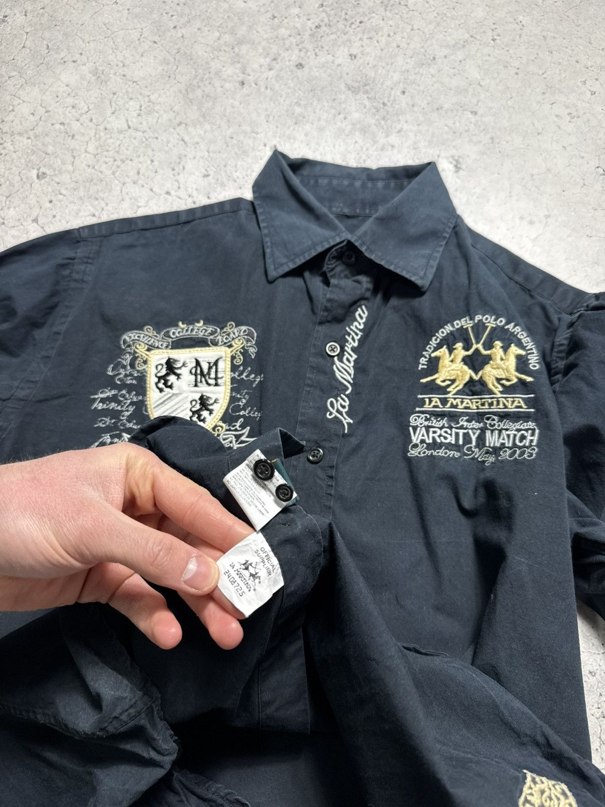La Martina La Martina Black Luxury Big Pony Button Up Shirt Size M Size US M / EU 48-50 / 2 - 10 Thumbnail