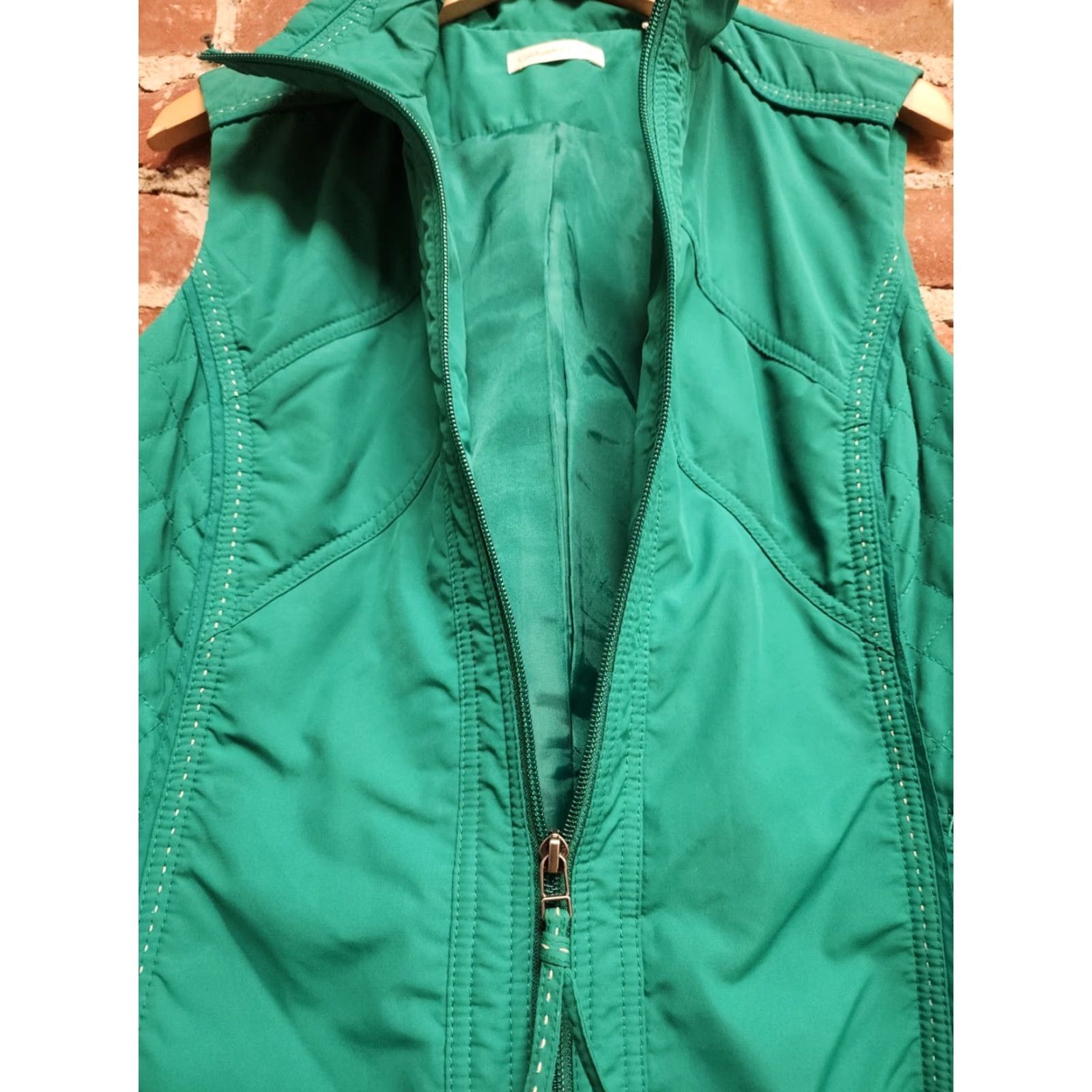 Coldwater Creek Coldwater Creek Vest Womens Green Quilted Sleeveless Outdoor Size L Size L / US 10 / IT 46 - 4 Thumbnail