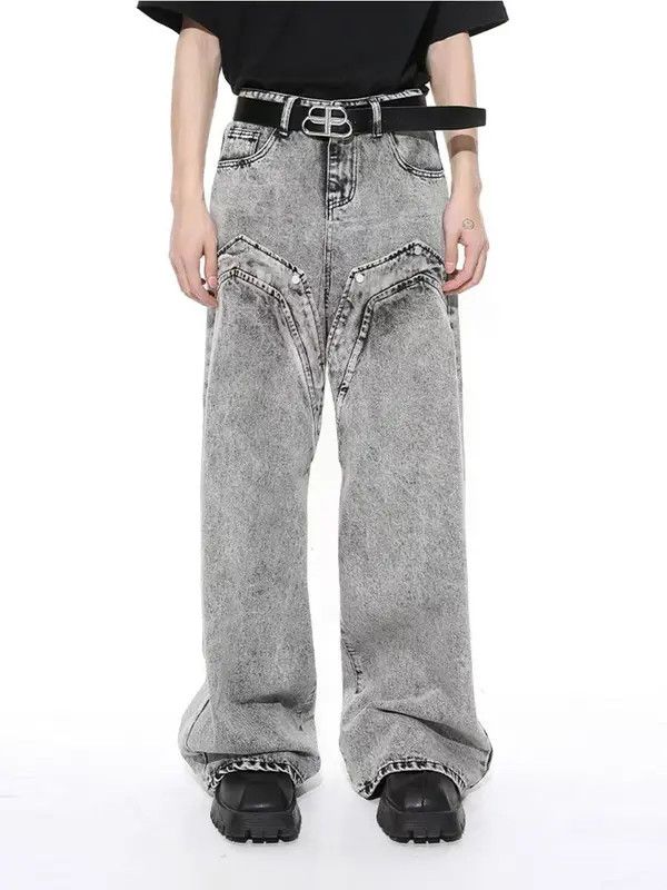 VIBE Vintage wash baggy micro flare jeans Size US 30 / EU 46 - 1 Thumbnail