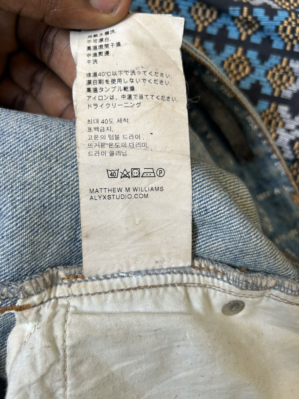 1017 ALYX 9SM MMW x 1017 Alyx 9SM Check Logo Cargo Denim Light Blue Size US 34 / EU 50 - 14 Thumbnail