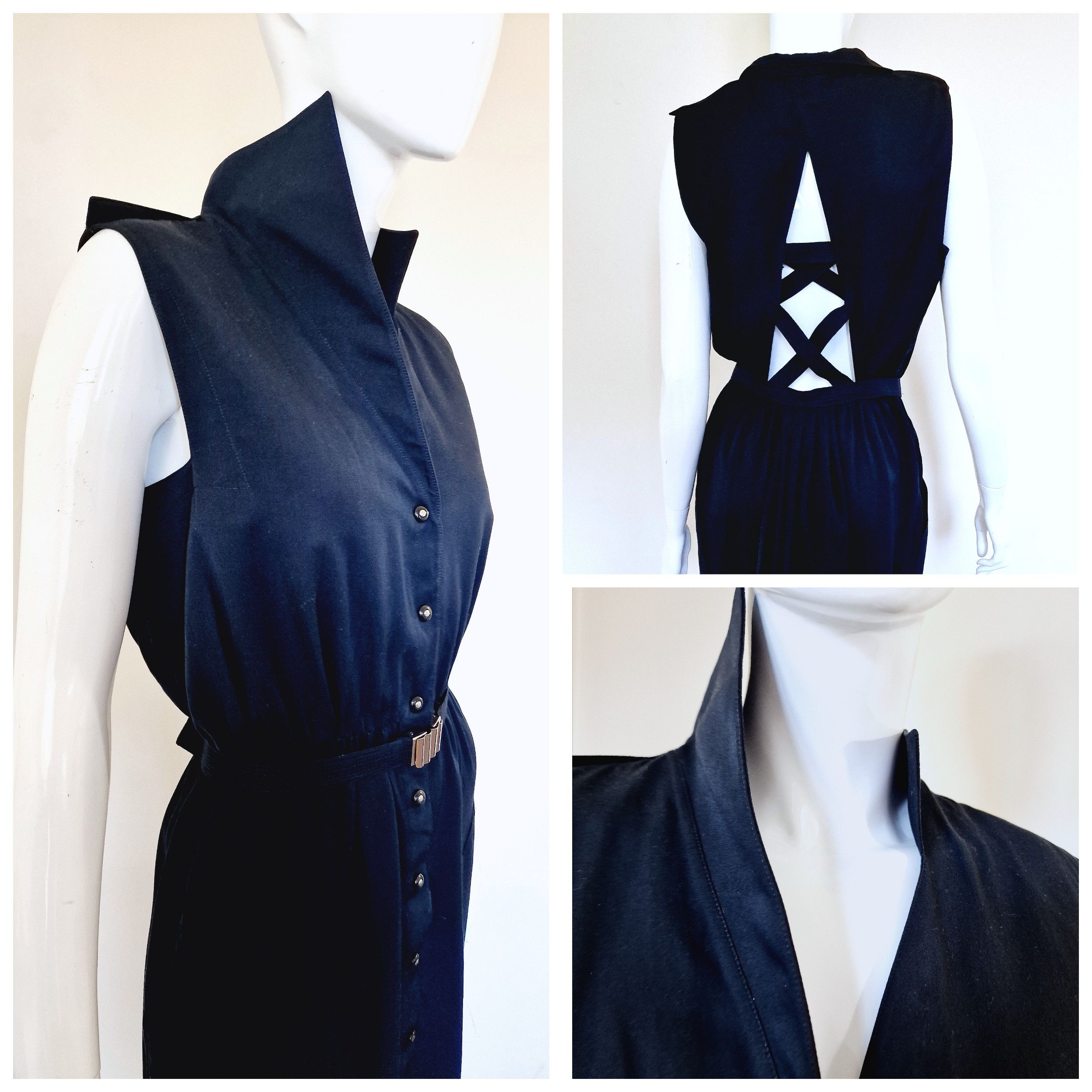 Thierry Mugler Vampire Bondage Strap Back Evening Dress