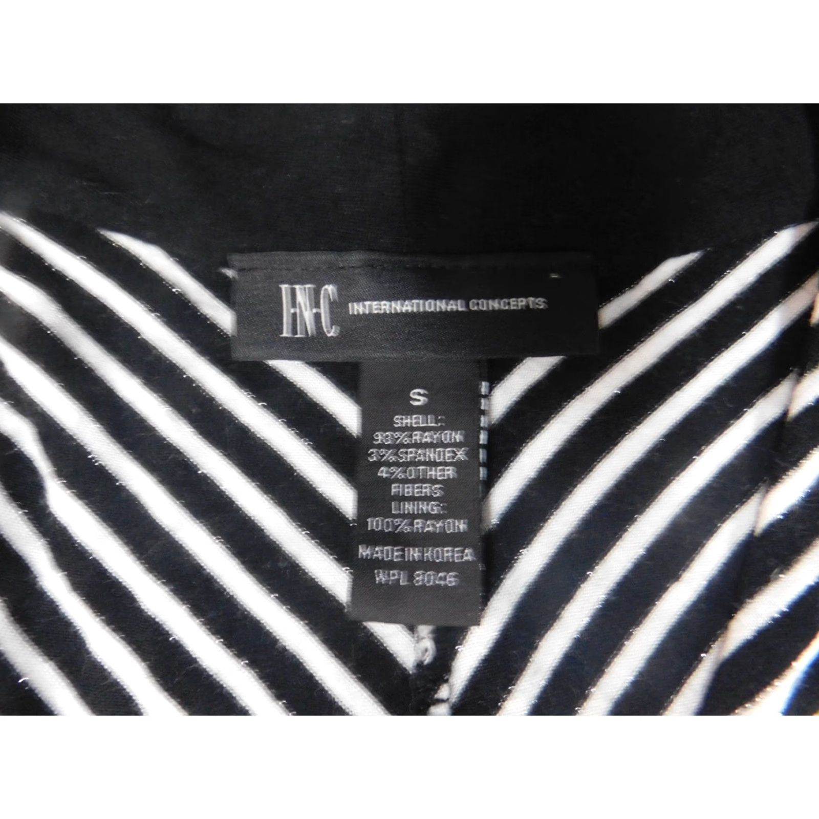 Vintage INC International Concepts Womens Blouse Small Black Striped Stretch Tank Size S / US 4 / IT 40 - 4 Thumbnail