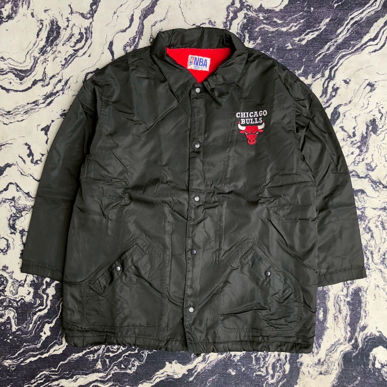 NBA Vintage 90s Chicago Bulls NBA Sherpa Lined Jacket Size US L / EU 52-54 / 3 - 4 Thumbnail