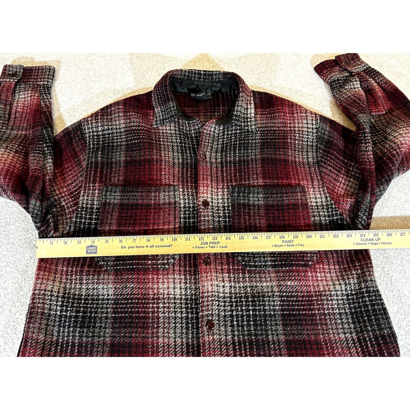 Vintage Vintage Thumbs Up Mens Wool Plaid Overcoat Jacket Coat Shacket Mid-Length Button Single-Breasted Outdoor Winter Casual Size M Red Size US M / EU 48-50 / 2 - 3 Thumbnail