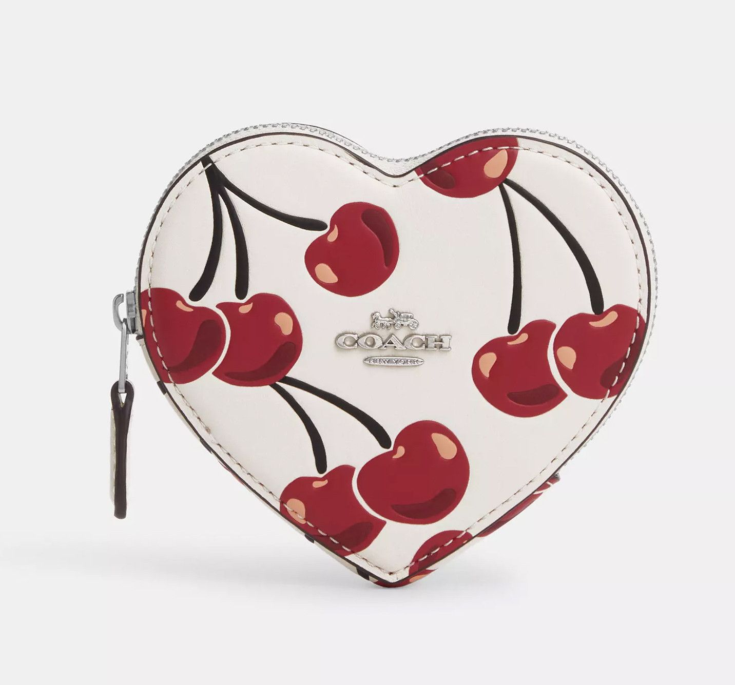 Coach 🍒 Heart Coin Case With Cherry Print CZ477 Size ONE SIZE - 6 Thumbnail