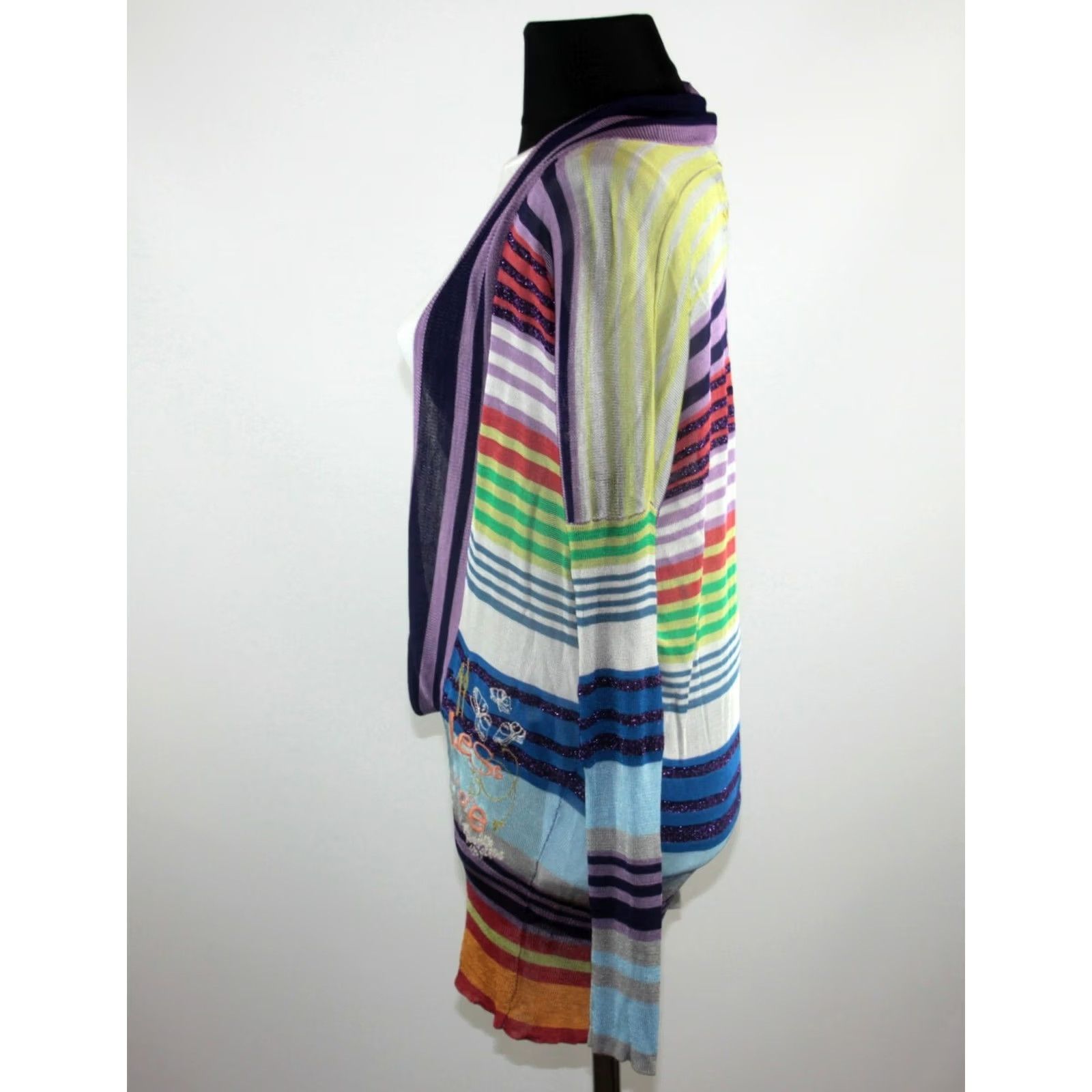 Desigual Desigual Blouse Shirt Multicolored Striped Tunic Long Sleeve S Womens Size S / US 4 / IT 40 - 4 Thumbnail