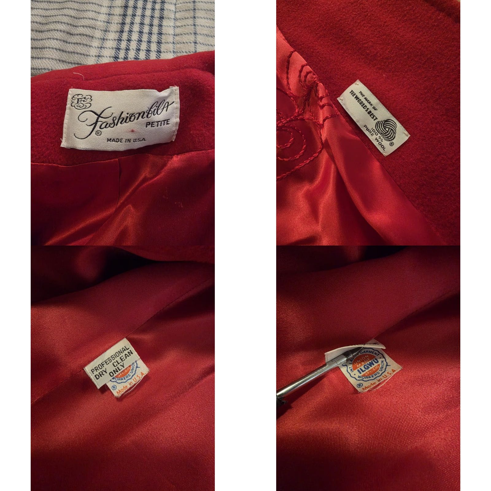 Vintage VINTAGE Fashionbilt Women's Coat Overcoat 60s 100% Wool Red Long L/XL Modern Classic USA Size L / US 10 / IT 46 - 9 Thumbnail