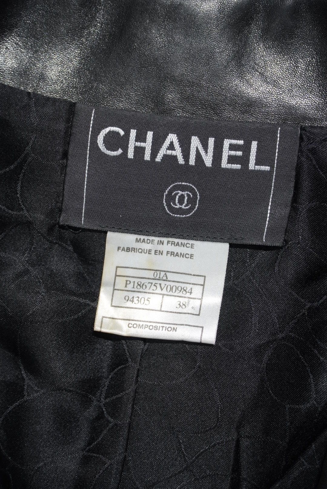 Chanel Chanel Black Leather Jacket Size S / US 4 / IT 40 - 7 Thumbnail