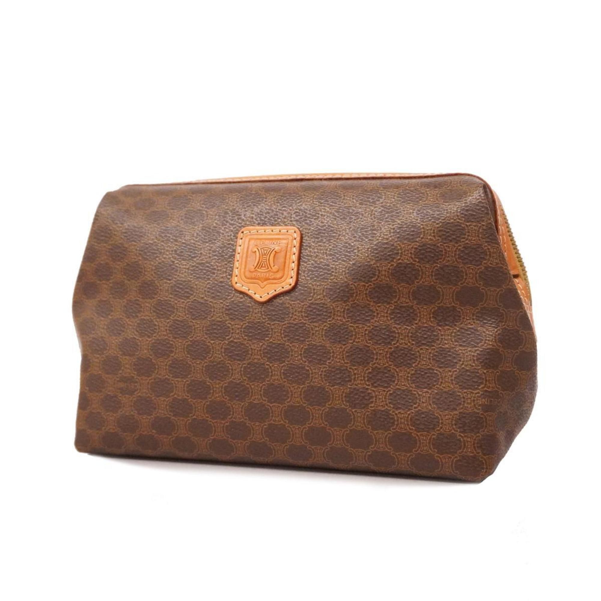 image of Celine Pouch Macadam Leather Brown Ladies, Women's