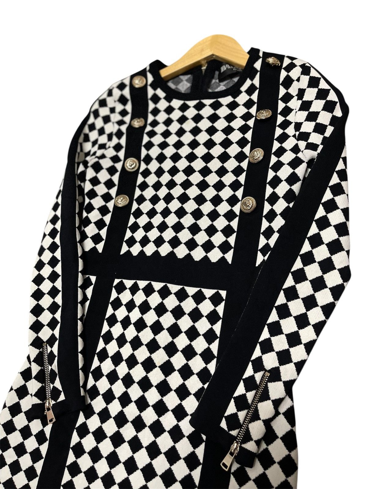 Balmain BALMAIN Mini Dress Whit a Geometric Pattenr Size S / US 4 / IT 40 - 9 Thumbnail