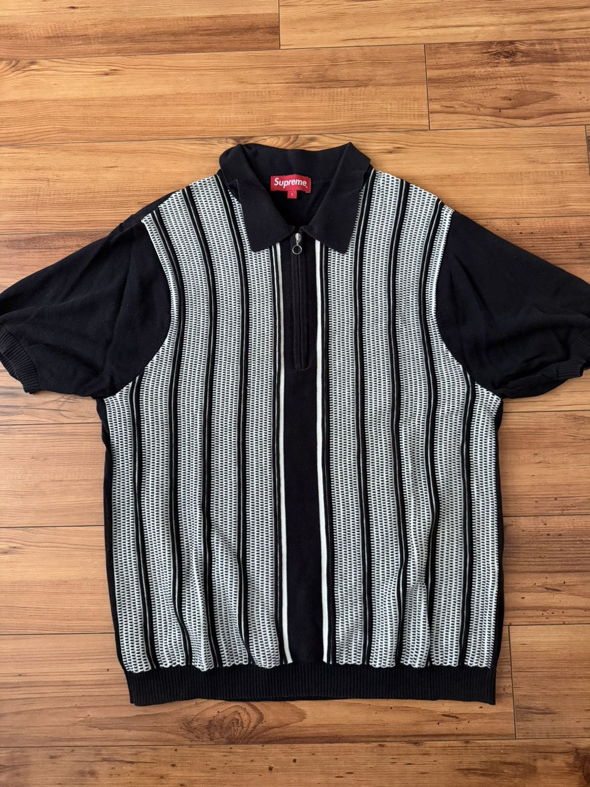 トップス SUPREME 23ss GRADIENT GRID ZIP UP POLO Supreme 23SS/gradient grid zip up polo/polo shirt/L/cotton Used | eBay