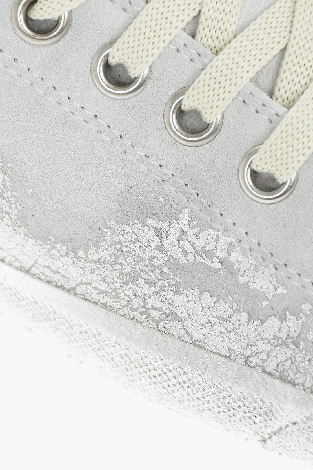Maison Margiela o1y1124 Canvas Low-Top Sneakers In Light Grey & Silver Size US 9 / EU 42 - 5 Thumbnail