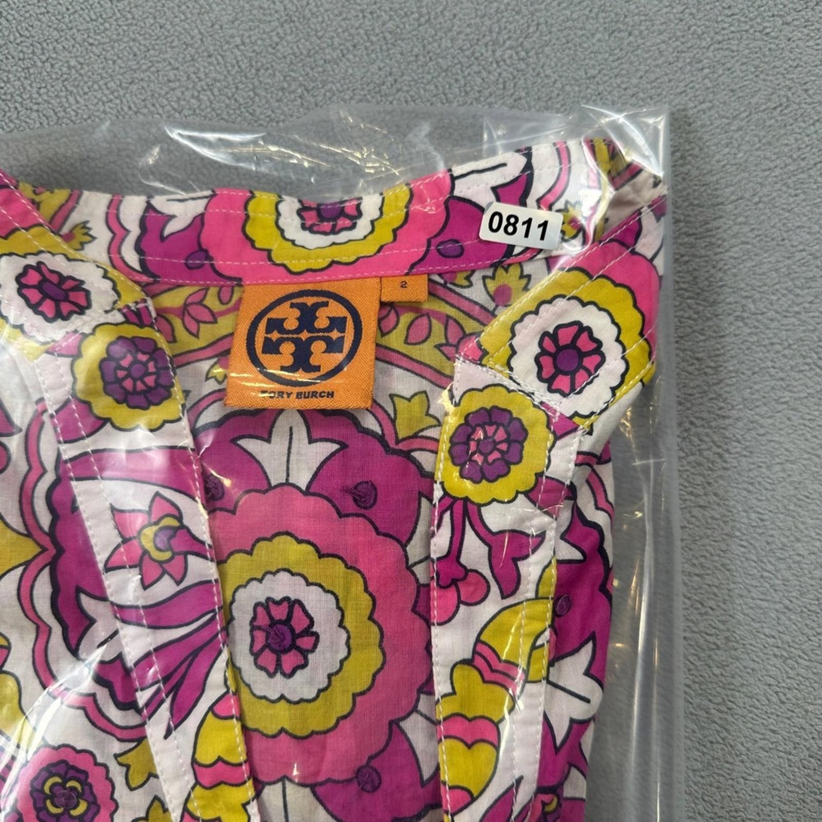 Other Tory Burch Floral Print 2 Long Sleeve Tunic Top Blouse Size XS / US 0-2 / IT 36-38 - 9 Thumbnail