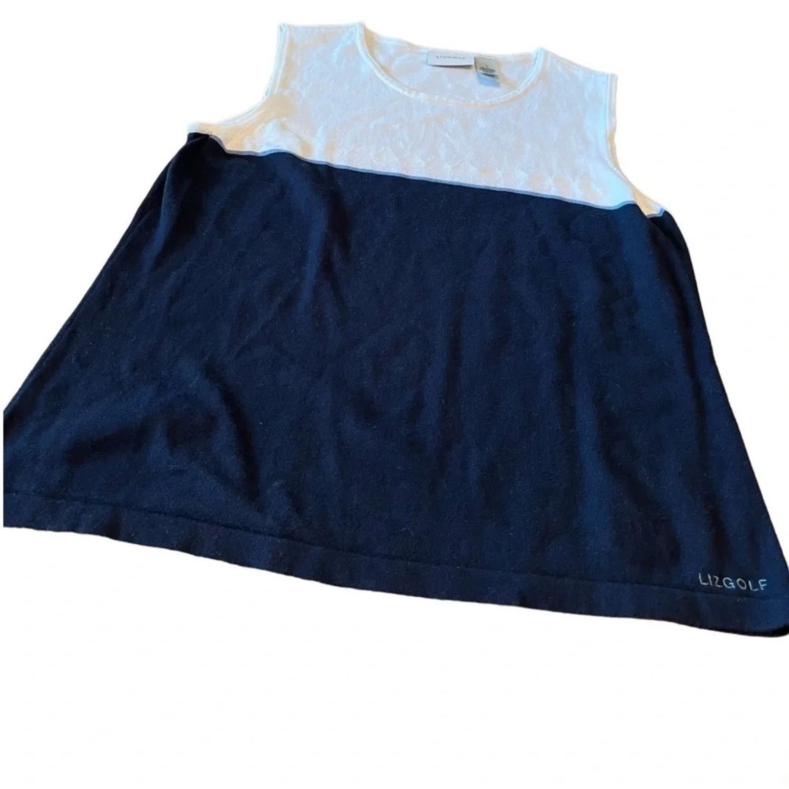 Liz Claiborne Liz Golf by Liz Claiborne sleeveless two tone top, Large Size L / US 10 / IT 46 - 1 Thumbnail