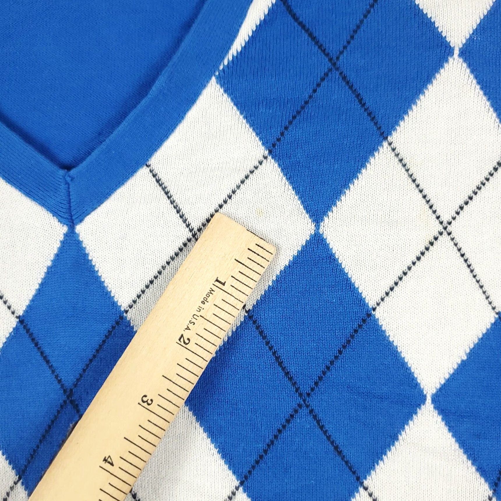 Tommy Hilfiger Tommy Hilfiger Argyle Sweater Womens Medium Blue Casual Pullover Size M / US 6-8 / IT 42-44 - 6 Thumbnail