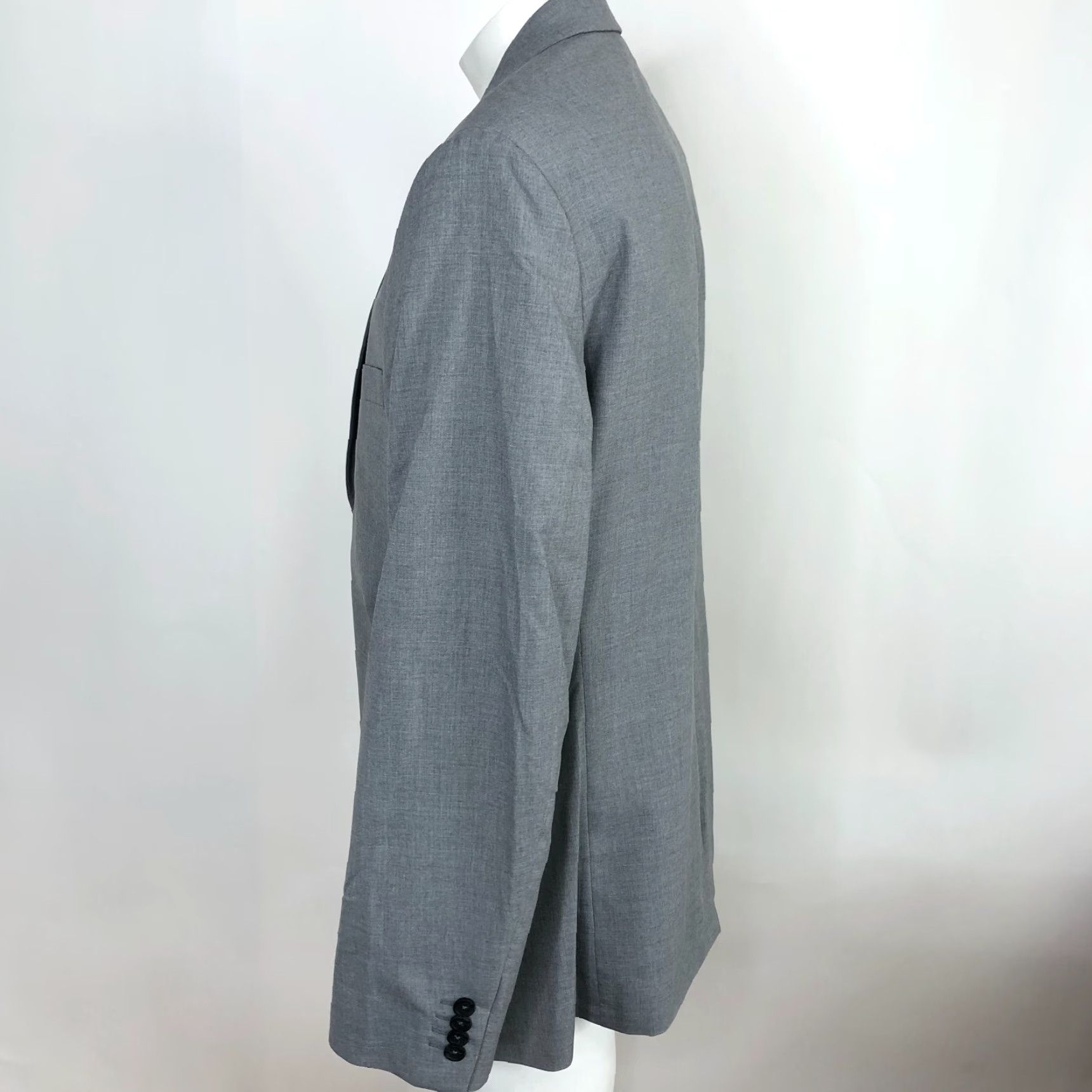 Banana Republic Banana Republic Slim Fit Blazer Jacket Men 44 Gray Polyester Notch Lapel Single-Breasted Four-Button Button Front Dress Sports Coat Size 44R - 3 Thumbnail