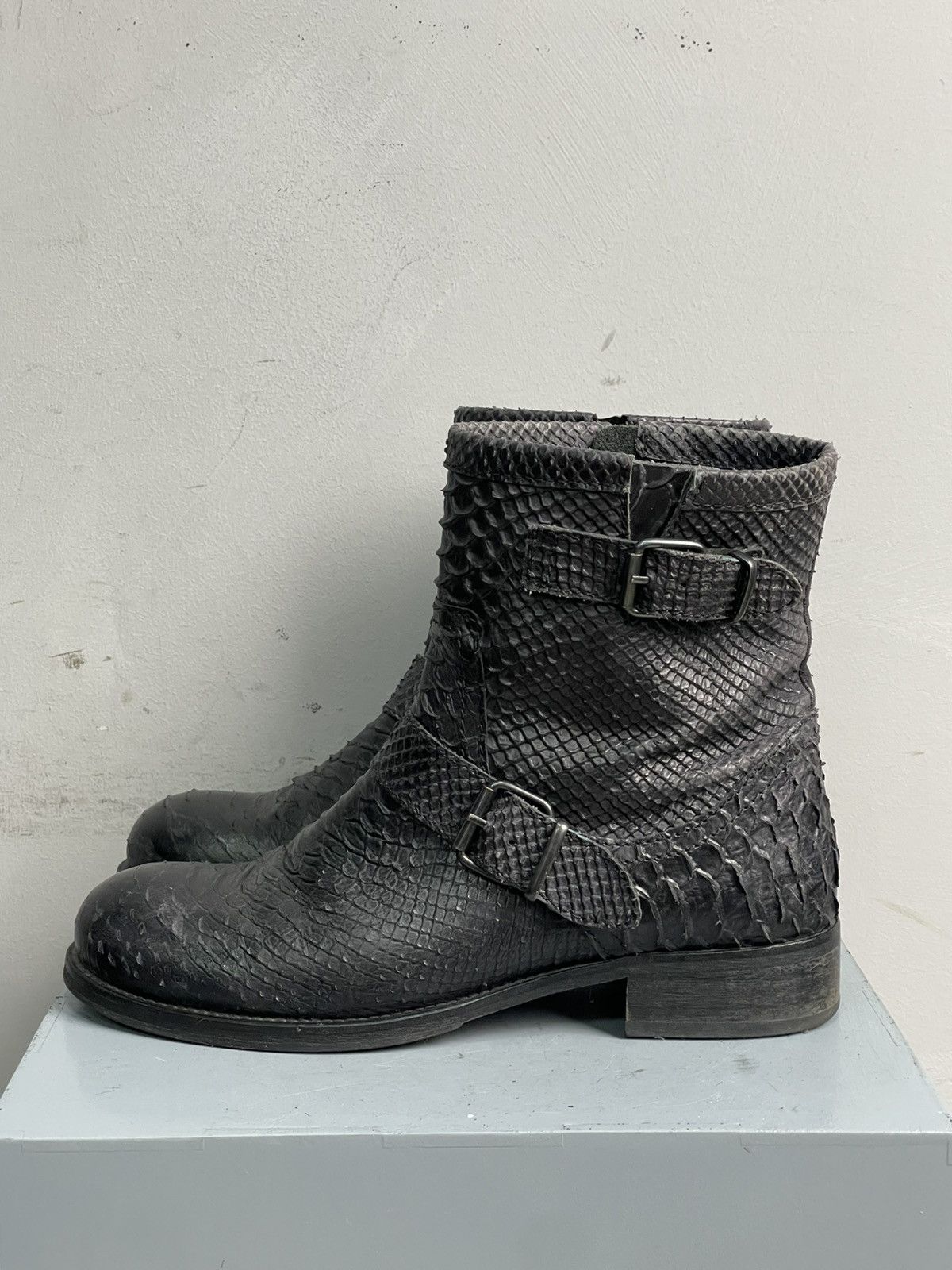 Hedi Slimane Hedi slimane style python leather snake moto ankle opium y2k Size US 8 / EU 41 - 8 Thumbnail