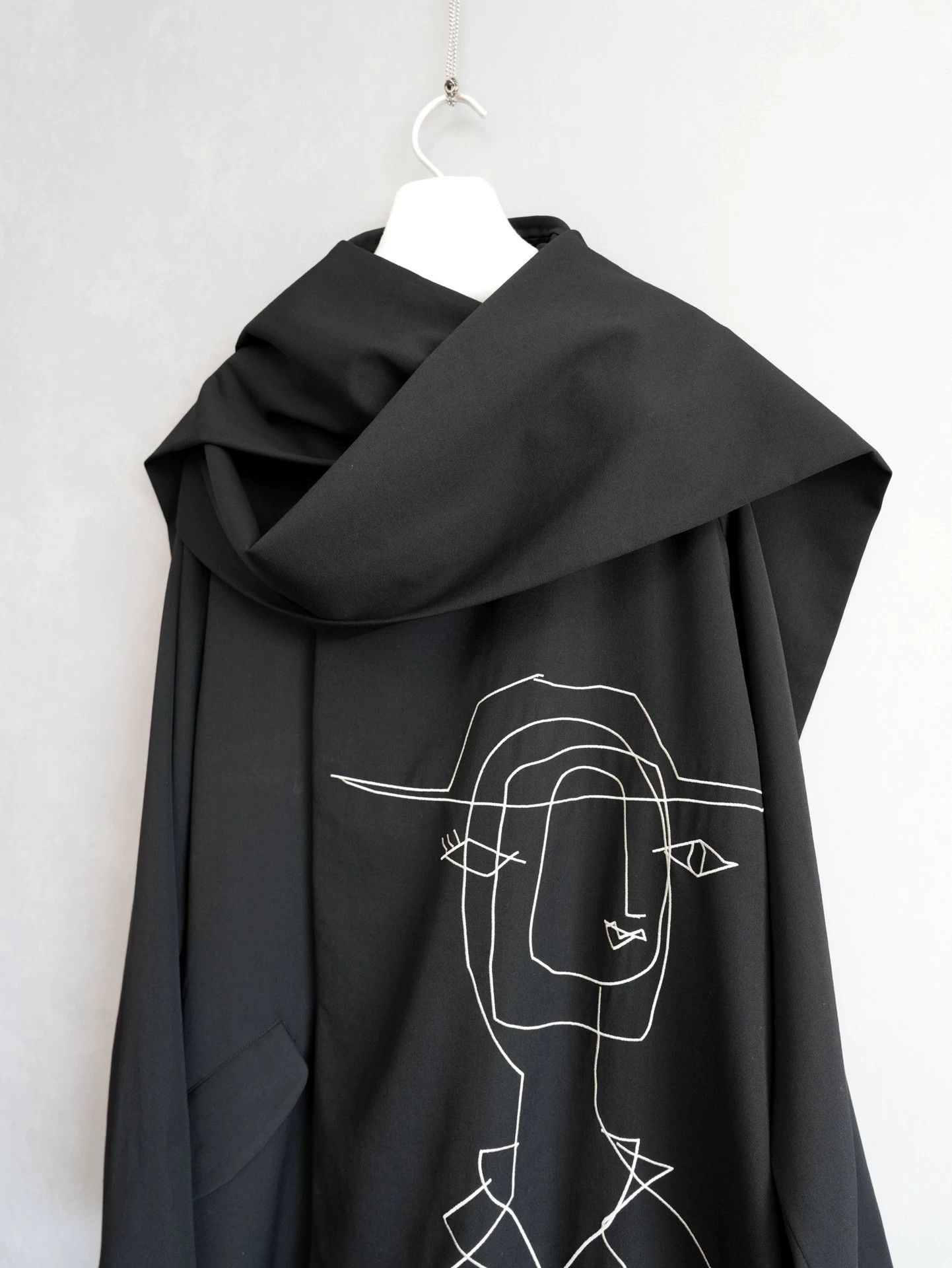Yohji Yamamoto Yohji Yamamoto 16AW Rie Embroidered Scarf Jacket Size US L / EU 52-54 / 3 - 3 Thumbnail
