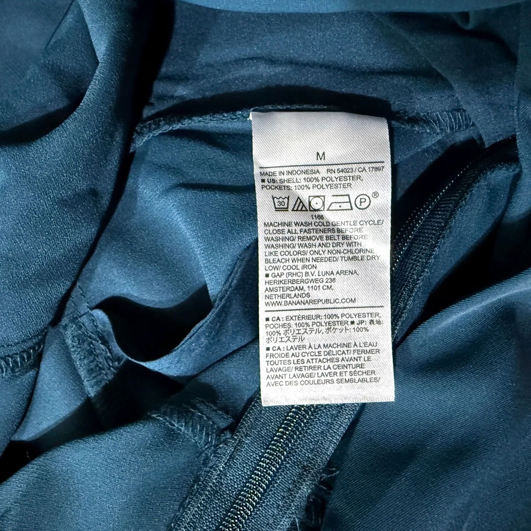 Banana Republic New Banana Republic Jumpsuit Womens Medium Teal Blue Wide leg V neck L/S G3-12 Size 32" / US 10 / IT 46 - 5 Thumbnail