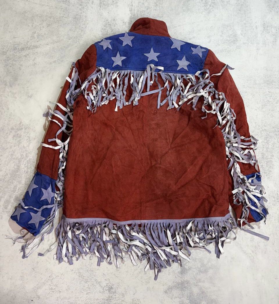 Vintage Vintage Western Suede Jacket Americana Stars & Stripes Theme Size XL / US 12-14 / IT 48-50 - 5 Thumbnail