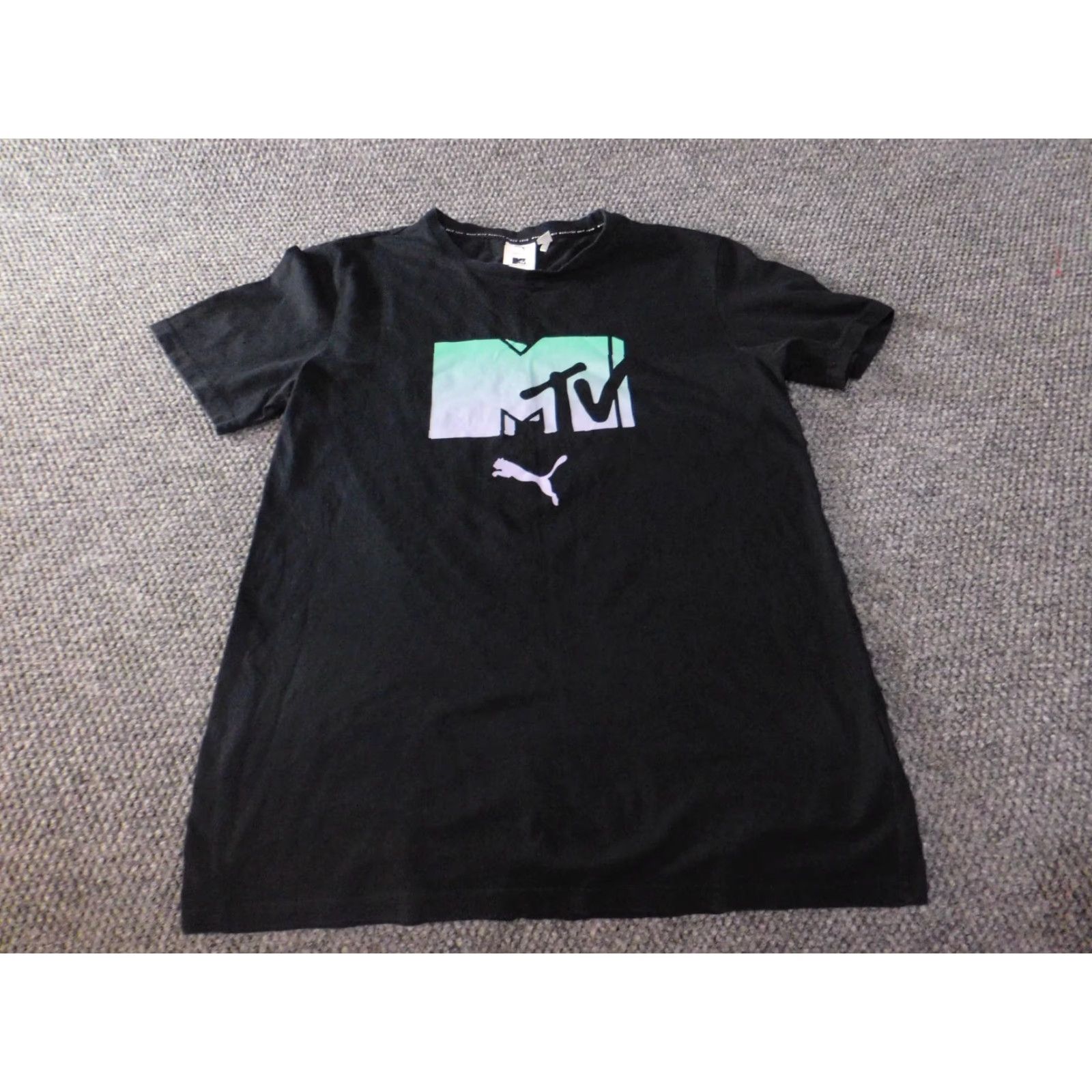 Puma PUMA Mens Shirt Medium Black Music Logo Crew Neck Short Sleeve T-Shirt Size US M / EU 48-50 / 2 - 2 Thumbnail