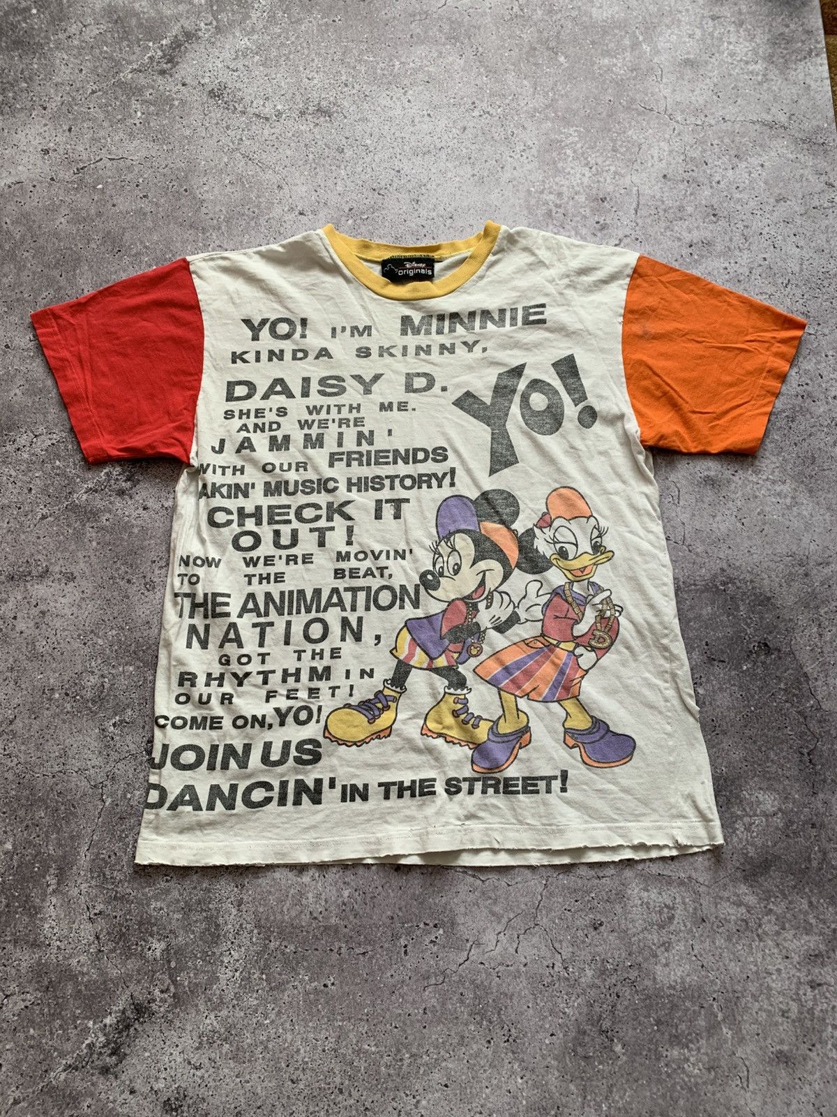 Disney 🔥VINTAGE DISNEY 90s MICKEY & DONALD DUC TRASHED TSHIRT Size US XL / EU 56 / 4 - 2 Thumbnail