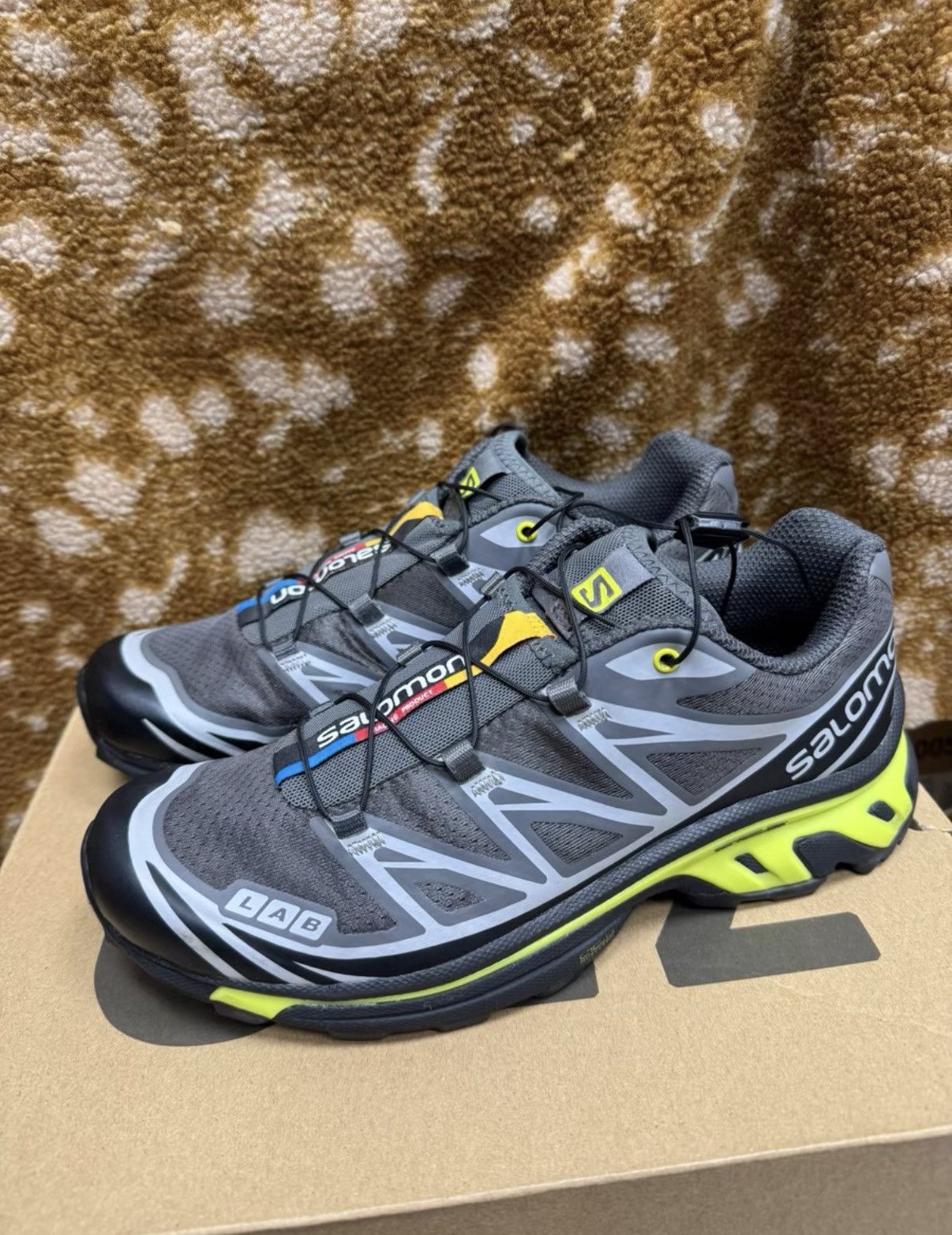 Salomon Salomon XT-6 416870, Black & Fluorescent Green K37 Size US 8.5 / IT 38.5 - 1 Thumbnail