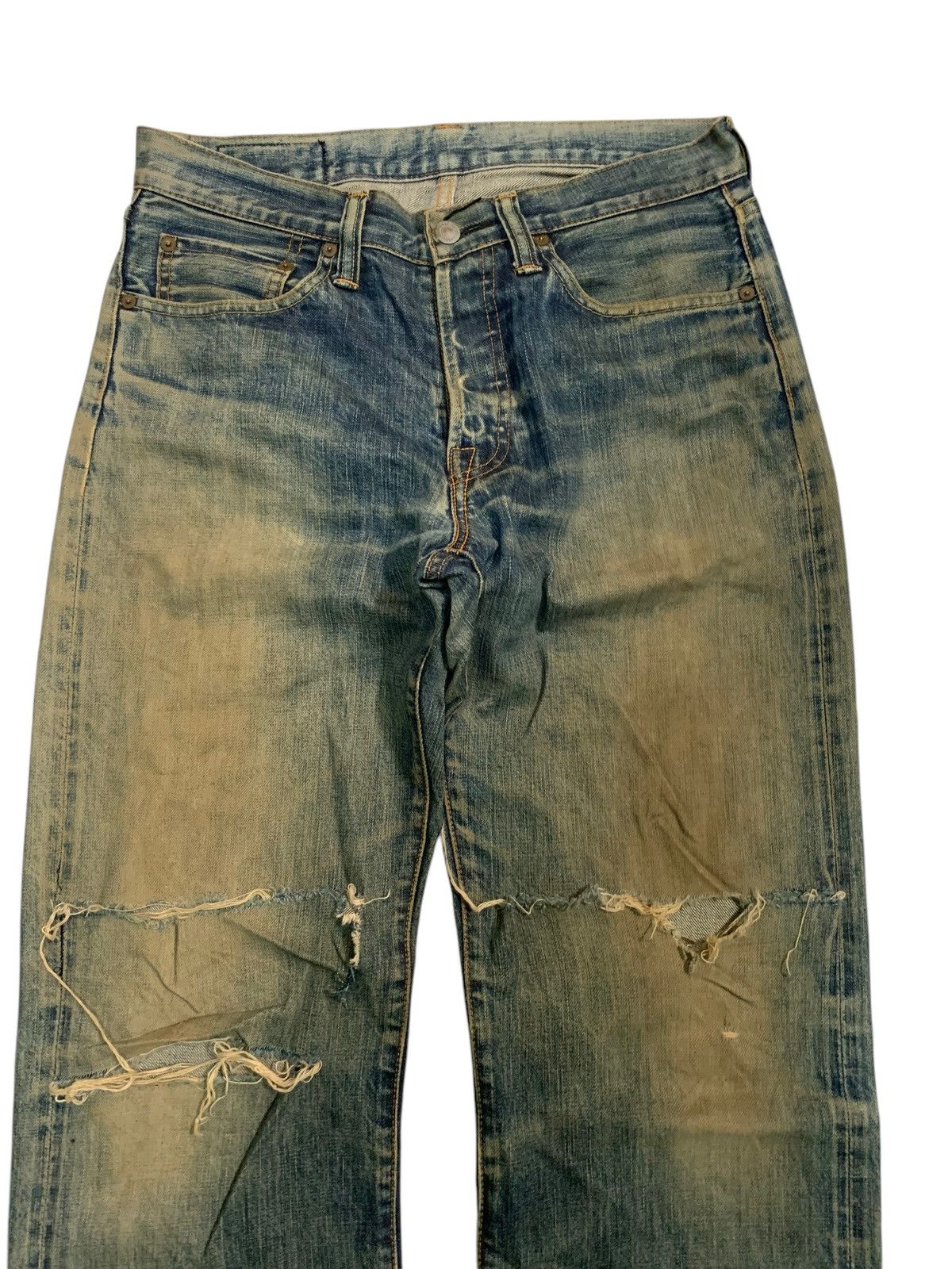 If Six Was Nine × Japanese Brand RARE💥ACOUSTIC SELVEDGE FADED&RUSTY JAPANESE DISTRESSED DENIM Size US 31 - 6 Thumbnail