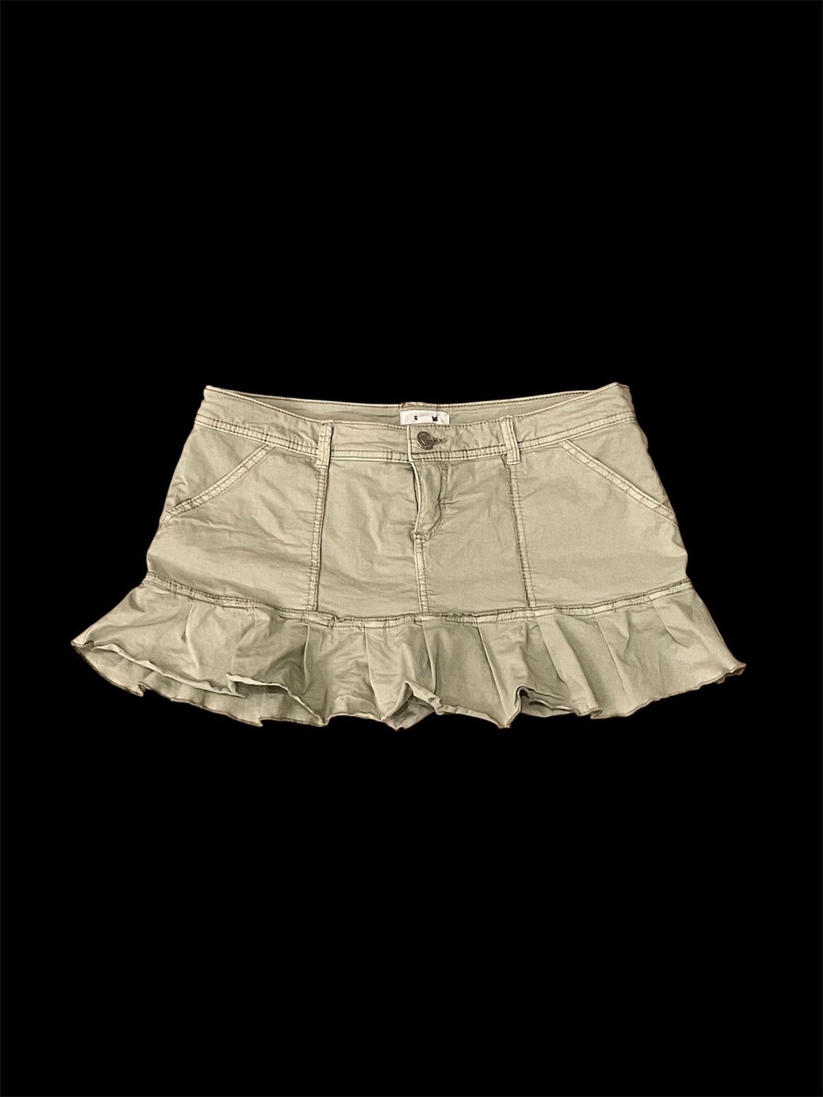 Garage Y2K Garage Light Army Green Zip Button Up Cute Mini Skirt Size 32" / US 10 / IT 46 - 1 Thumbnail
