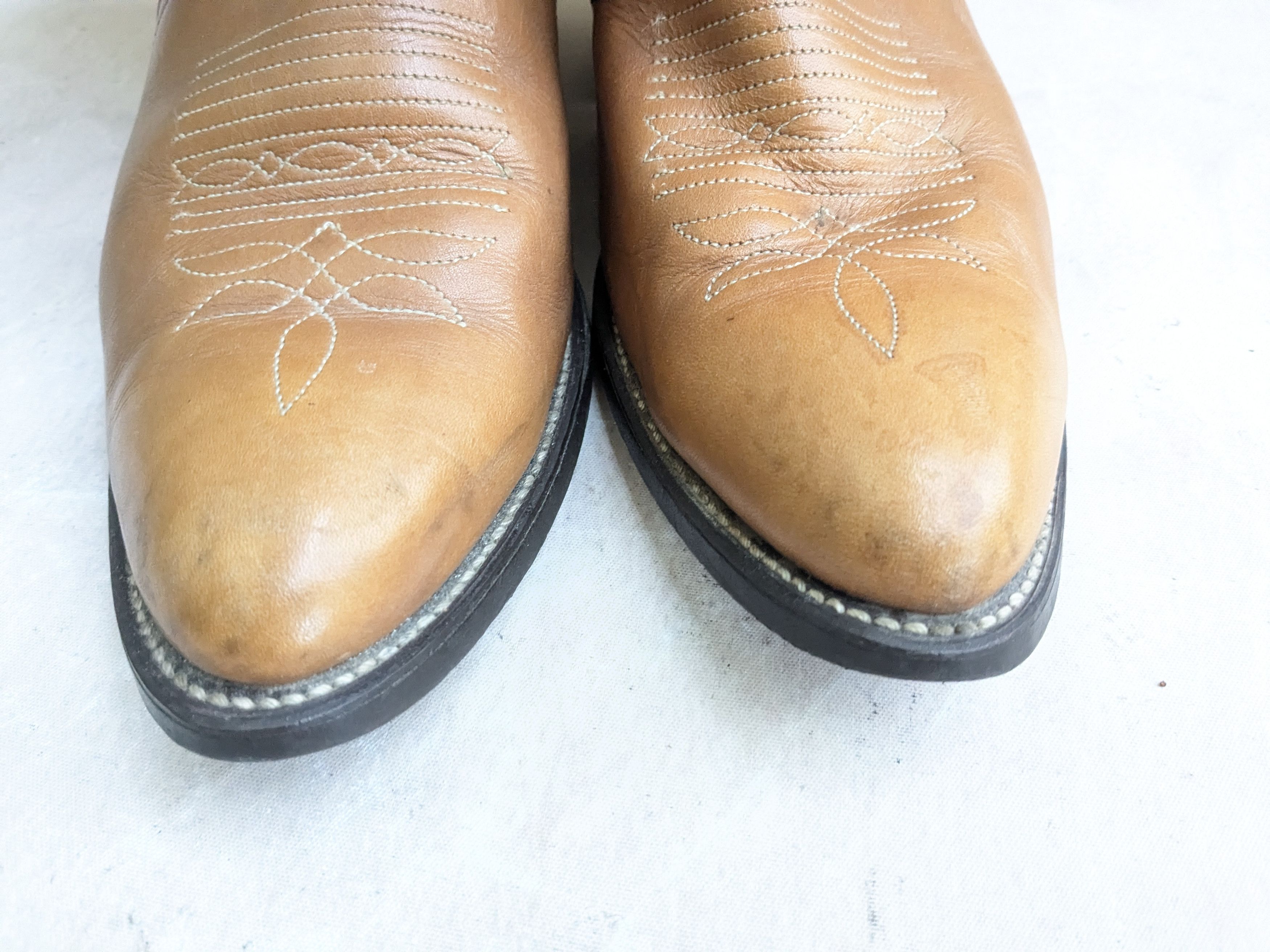 Genuine Leather Vintage Cowboy Boots Brown Leather Suede 9.5 USA Size US 9.5 / EU 42-43 - 4 Thumbnail