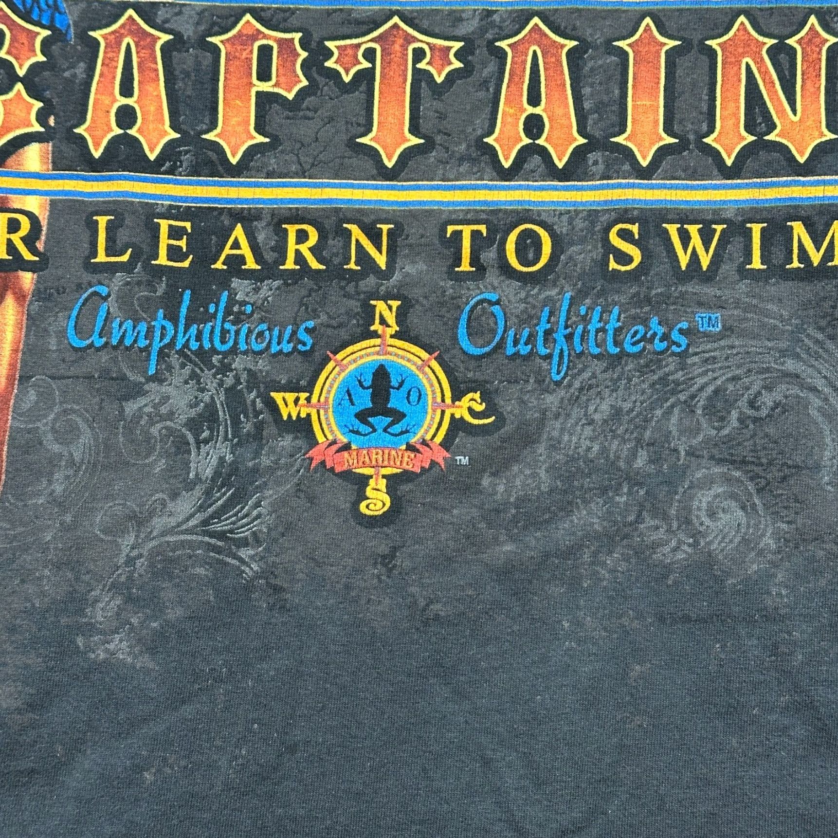 Anvil Vintage Amphibious Outfitters Shirt Mens L Gray Obey The Captain Graphic Tee Size US L / EU 52-54 / 3 - 4 Thumbnail