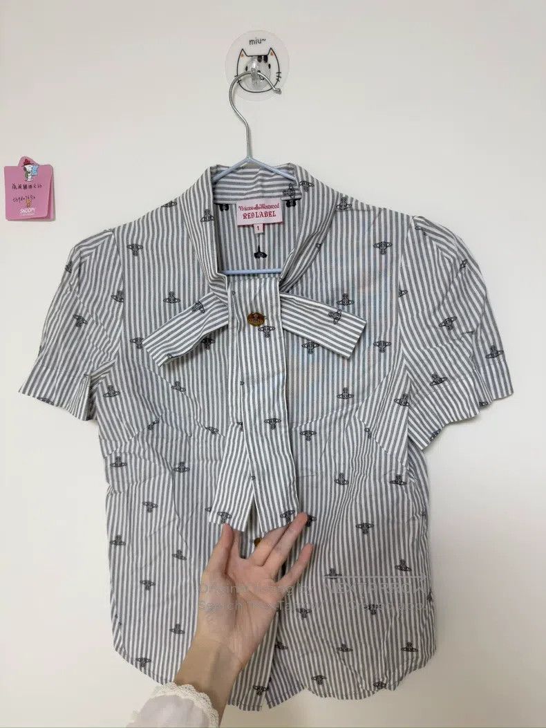 Vivienne Westwood Vivienne Westwood Butterfly Knot Striped Saturn Short Slee Size S / US 4 / IT 40 - 1 Thumbnail
