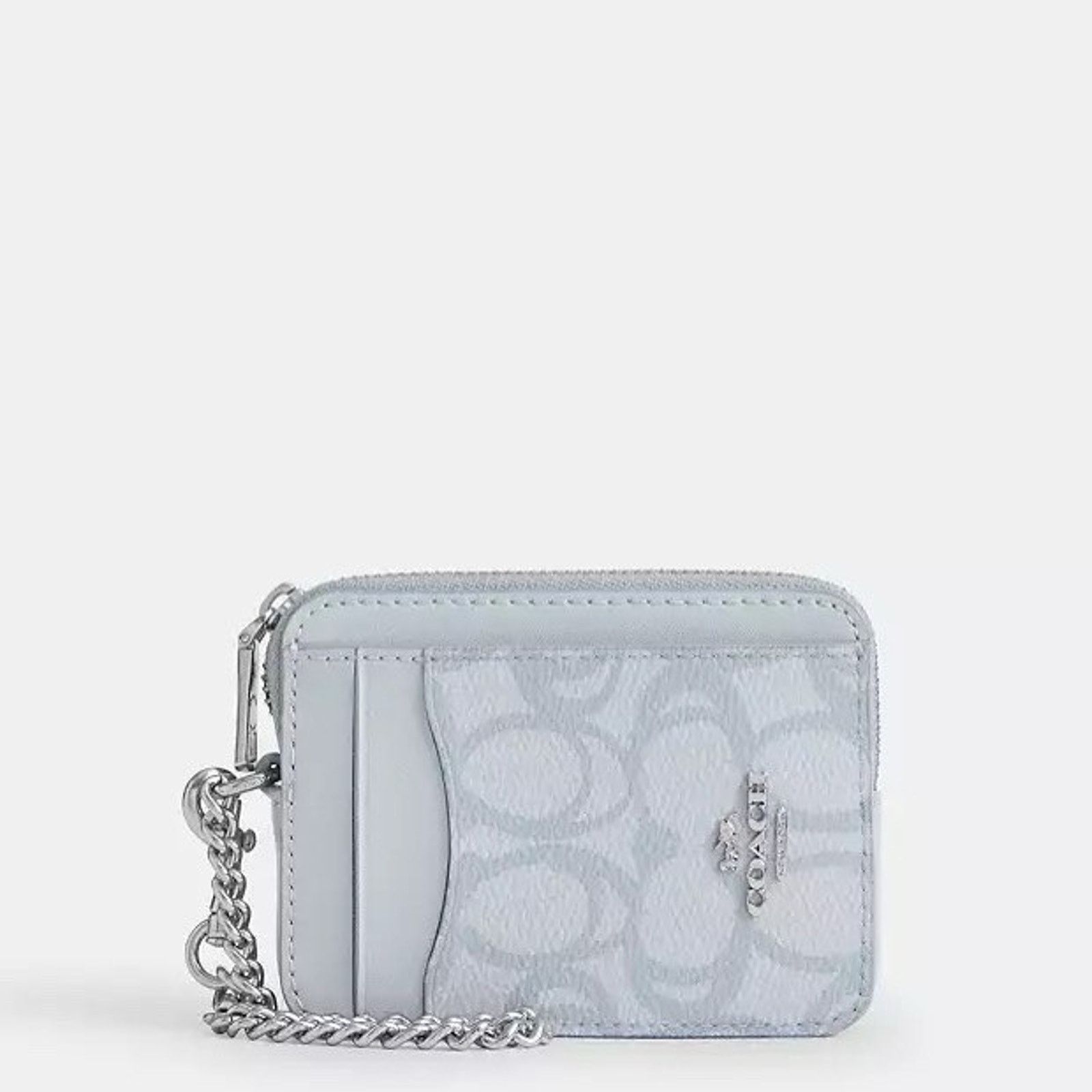 Coach NWT Coach Zip Card Case Sketch Canvas Ice Blue CBL78 Size ONE SIZE - 5 Thumbnail