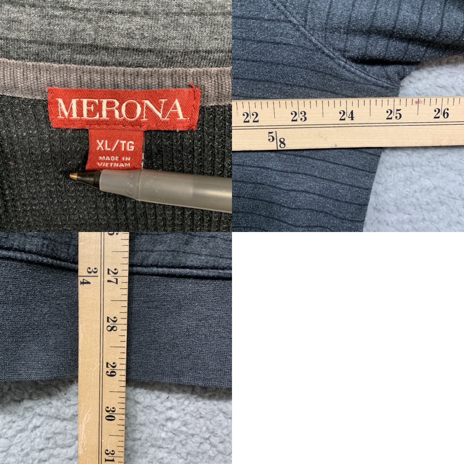 Merona Merona Pullover Shirt Men’s 1/3 Zip XL Gray Stripe Kangaroo Pocket Shirt Mens XL Gray Stripe 1/3 Zip Kangaroo Pocket Merona Pullover Shirt Size US XL / EU 56 / 4 - 9 Thumbnail
