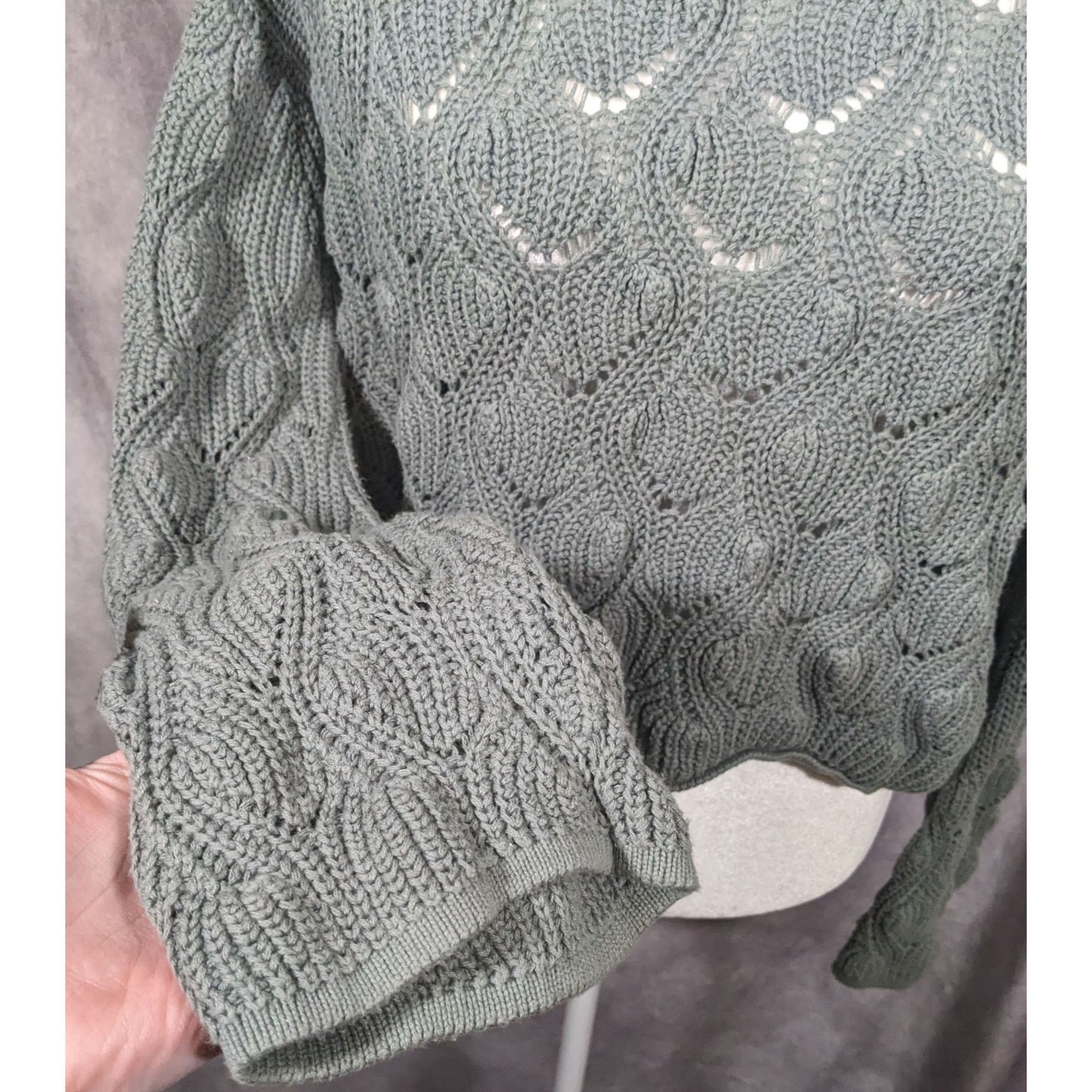 Other Moon & Madison Green/Grey Cropped Sweater Size S / US 4 / IT 40 - 8 Thumbnail