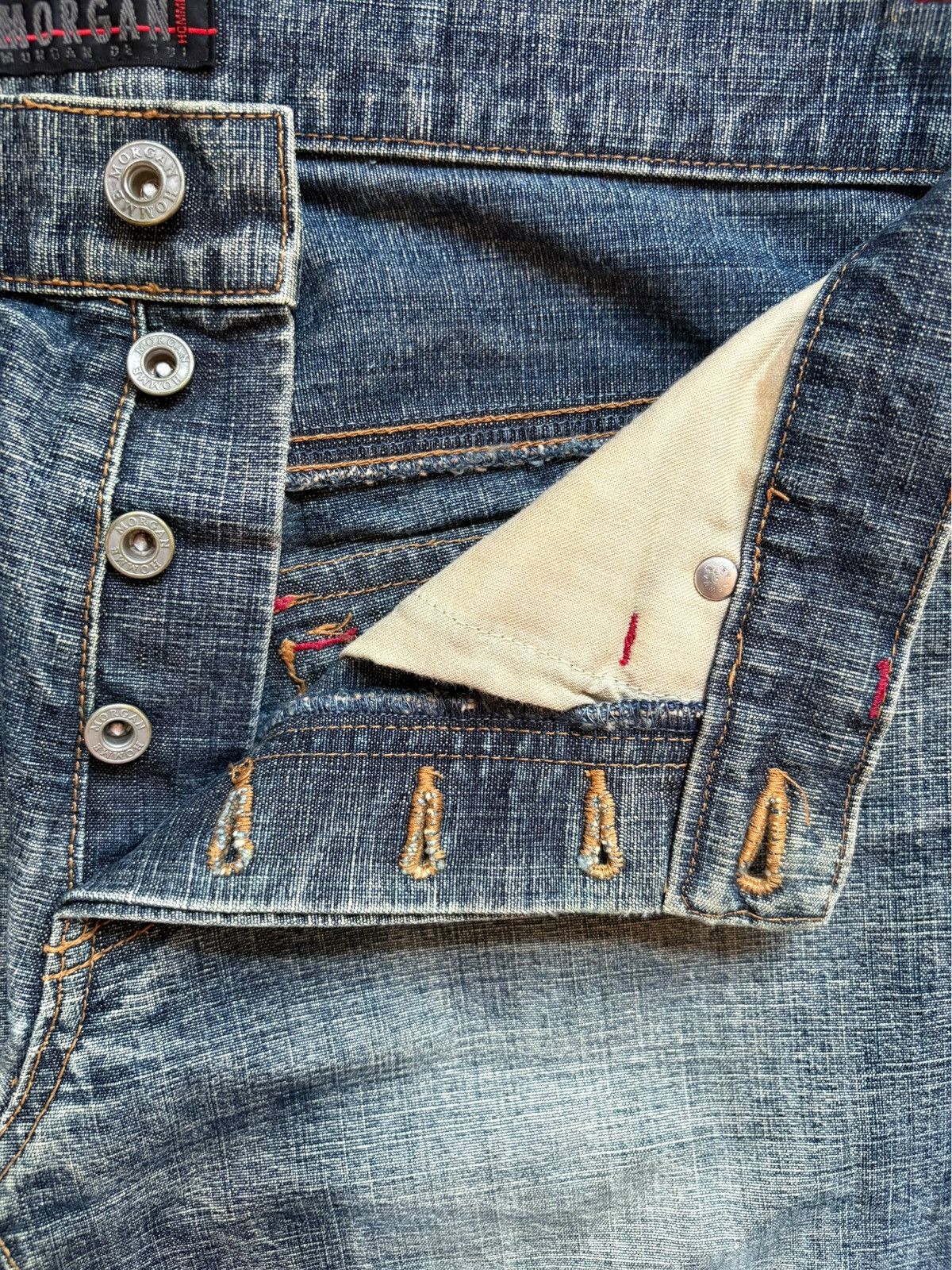 Japanese Brand × Morgan Homme Vintage Japanese Morgan Homme Mud Wash Distressed Jeans Size US 31 - 3 Thumbnail