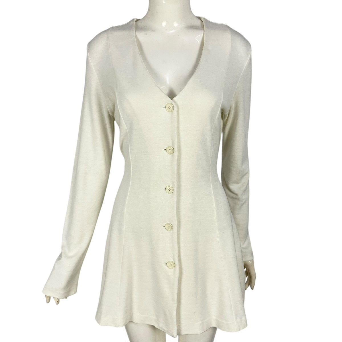 Norma Kamali Vintage 90s Norma Kamali Dress Long Sleeve Button Cardigan Size S / US 4 / IT 40 - 5 Thumbnail