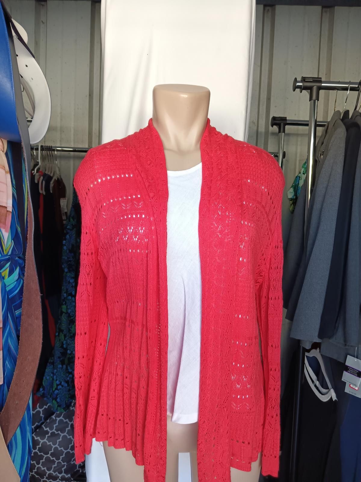 Designer United States Sweaters Women's Lightweight Coral Cardigan Size L / US 10 / IT 46 - 1 Thumbnail