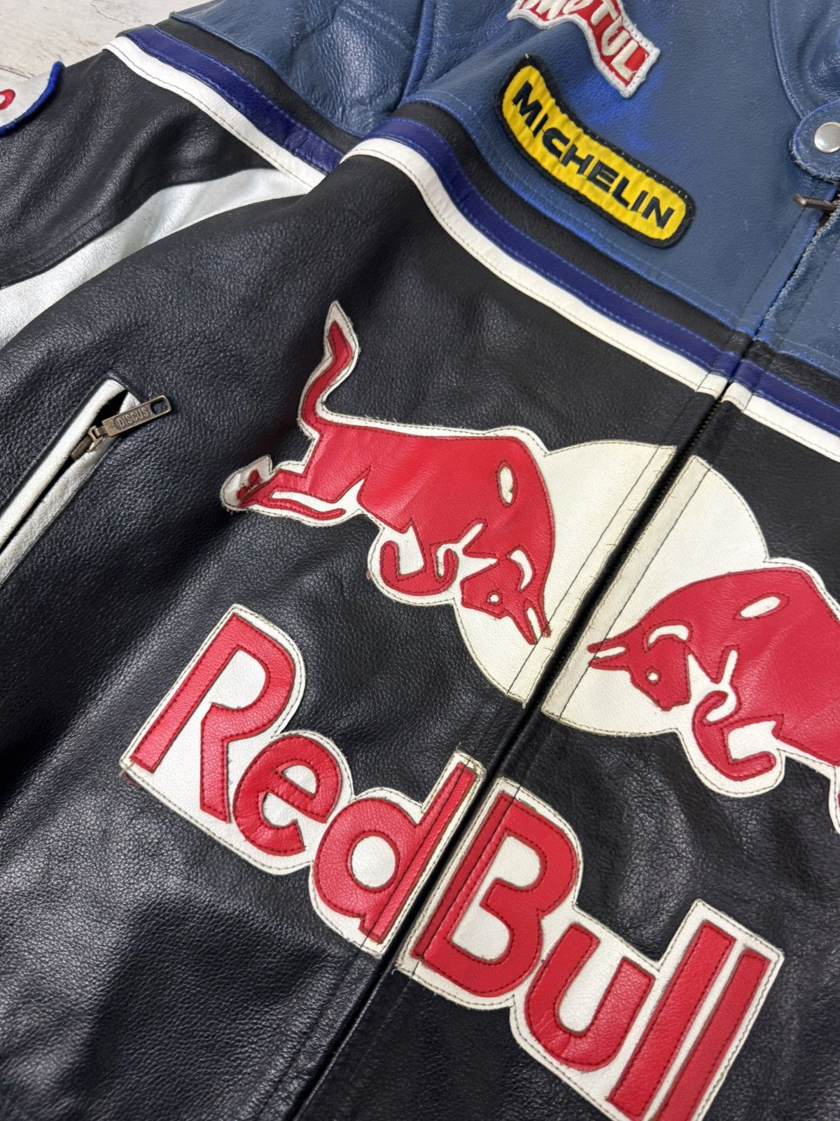 Red Bull Vintage Red Bull Leather Racing Moto Jacket 90s USA Size US XXL / EU 58 / 5 - 8 Thumbnail