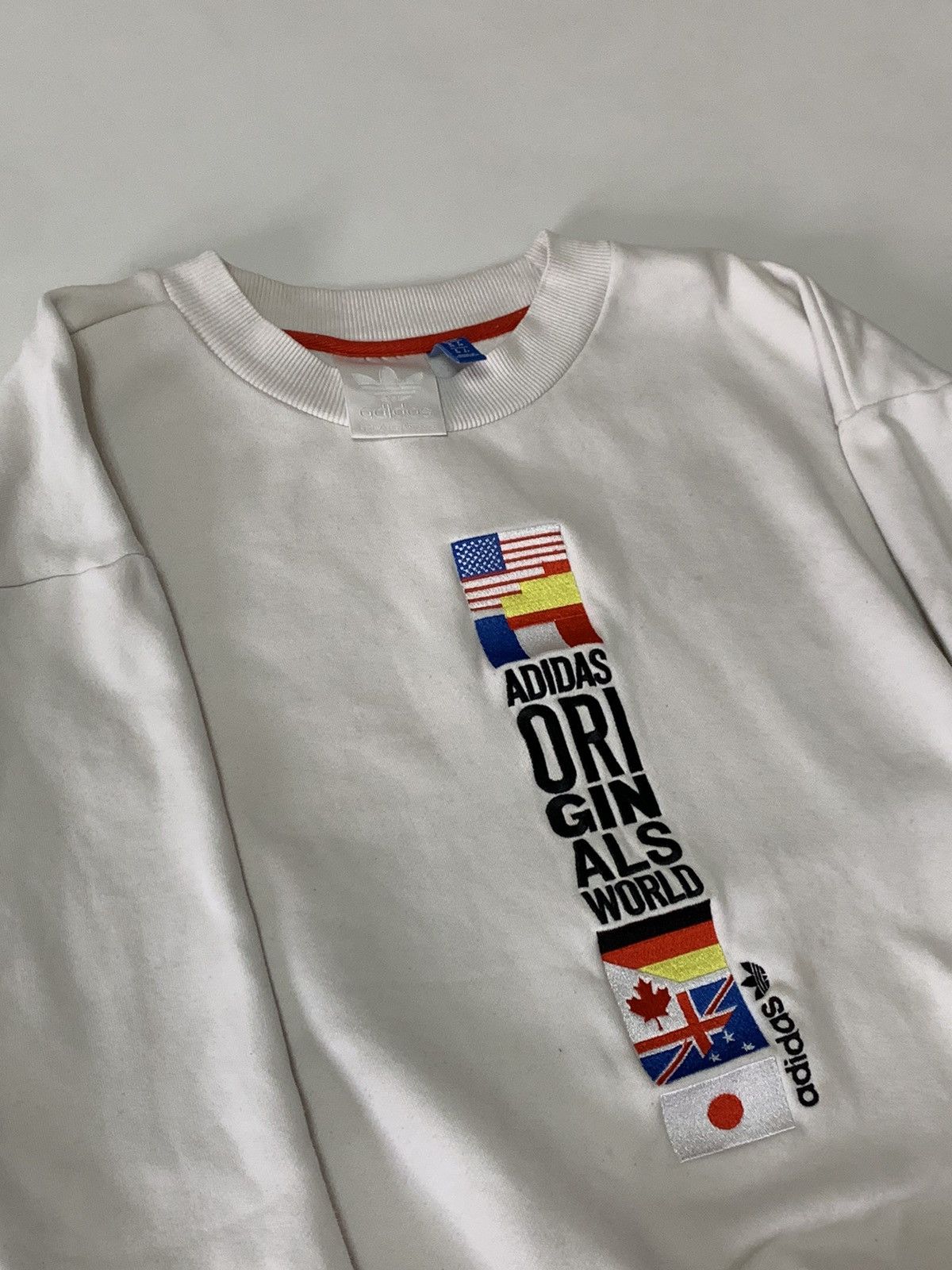 Adidas Retro Collection World Flags Embroidered Crewneck