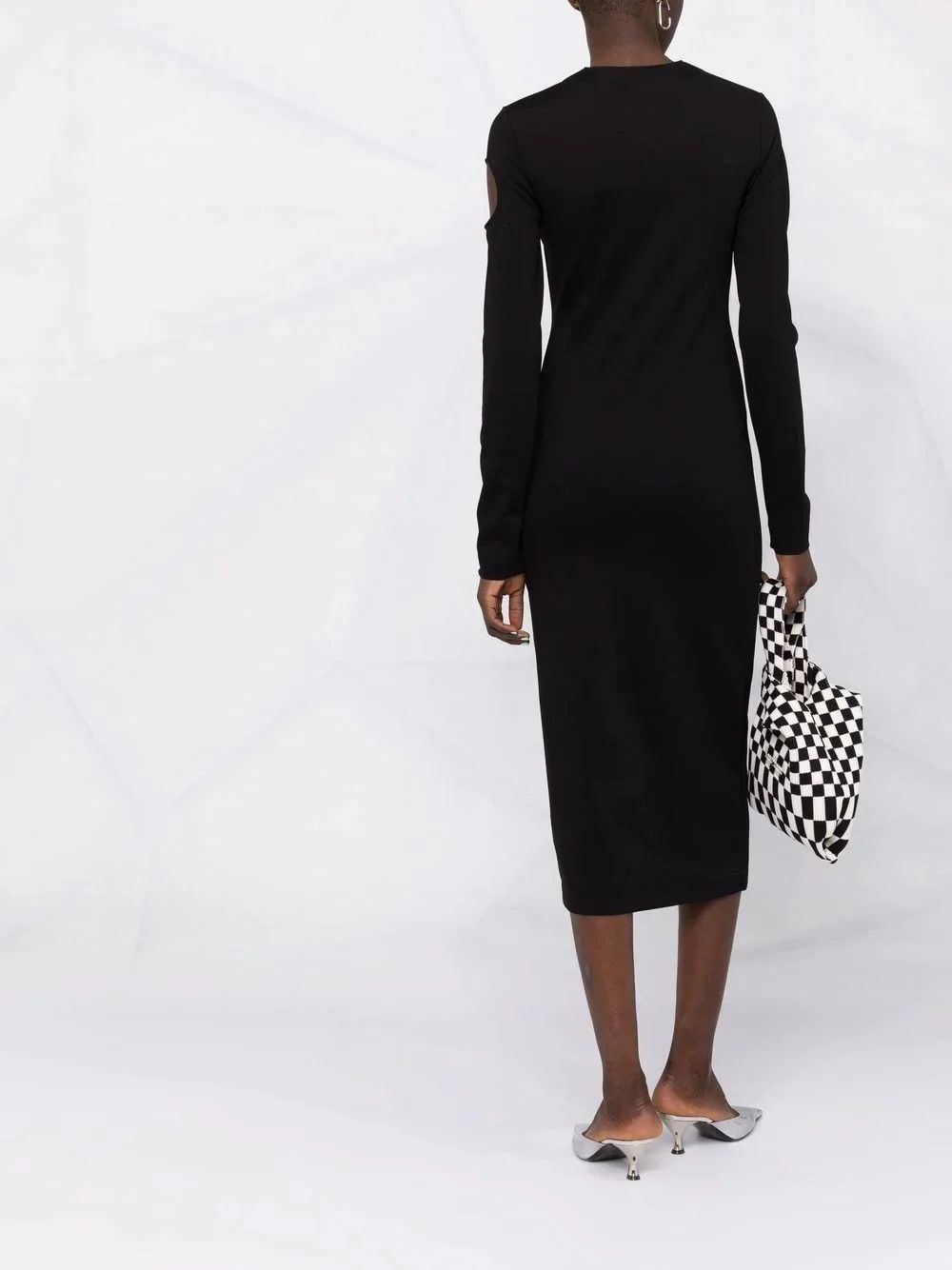 Off-White o1y1125 Midi Dress in Black Size M / US 6-8 / IT 42-44 - 4 Thumbnail