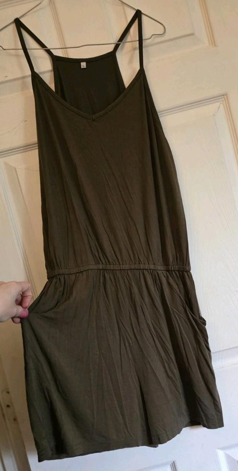 The Unbranded Brand Womens Sleeveless Spaghetti Strappy Romper Shorts 1 Pc Olive Size 36" / US 14 / IT 50 - 2 Thumbnail